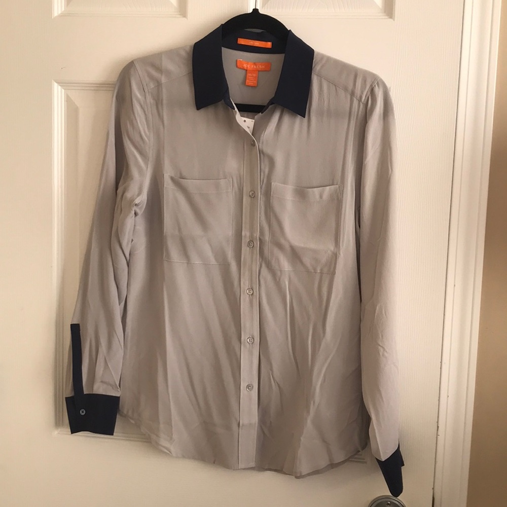 Joe fresh colorblock silk blouse